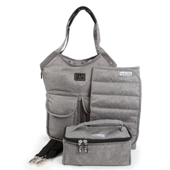 7 A.M Barcelona Diaper Bag Metallic Charcoal - Picture 4 of 4